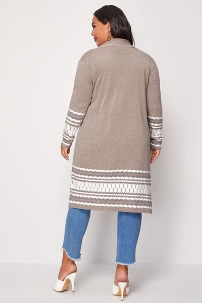 Fashion Sweaters Chevron Long Sleeve Cardigan