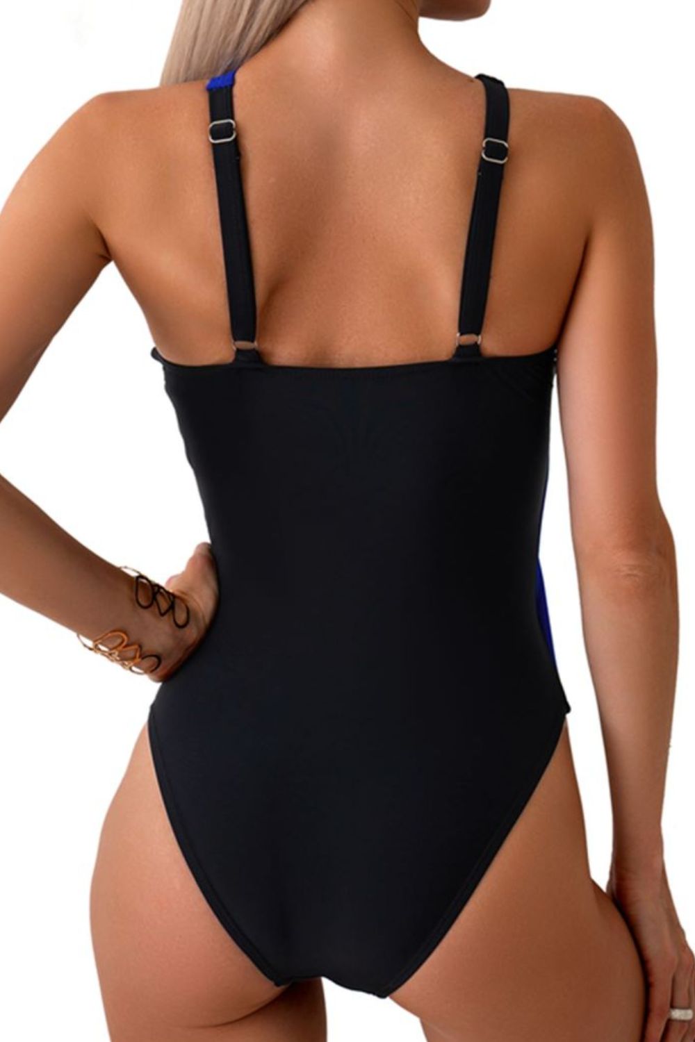 One-Piece Swimsuit Luxury Premium Nylon Fast Dry Cutout Contrast Sleeveless One-Piece Bikini Bathing suit