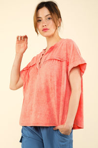 VERY J Nochted Short Sleeve Washed T-Shirt