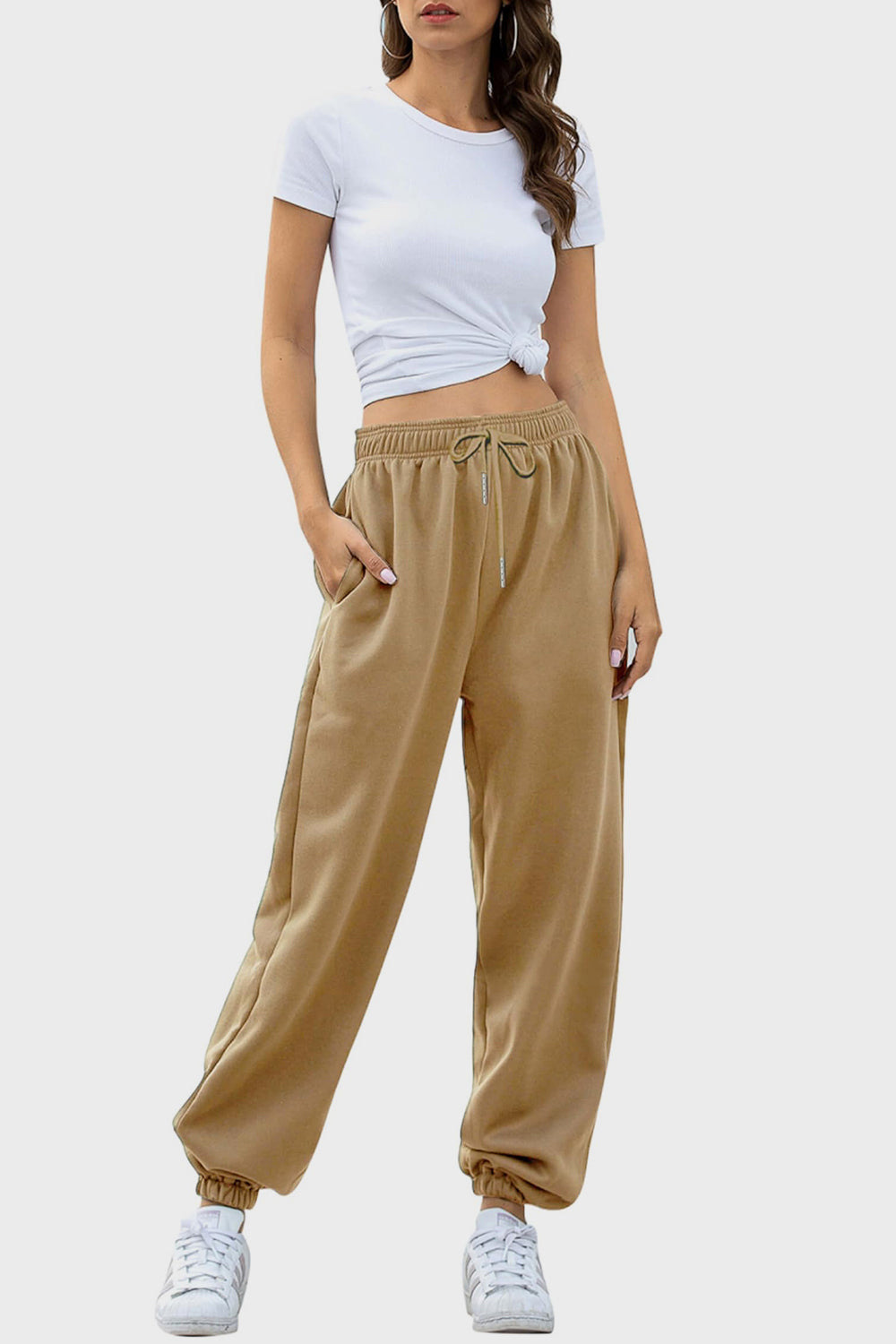 Elastic Waist Joggers with Pockets New Women's Fashion Sweatpants