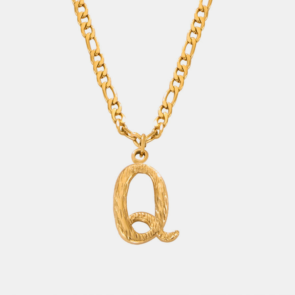 Initial Name Necklace Real 18K Gold over Titanium Steel Letter Pendant Waterproof Jewelry KESLEY