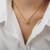 Gold-Plated Heart Pendant Necklace Hypoallergenic Waterproof Jewelry - KESLEY