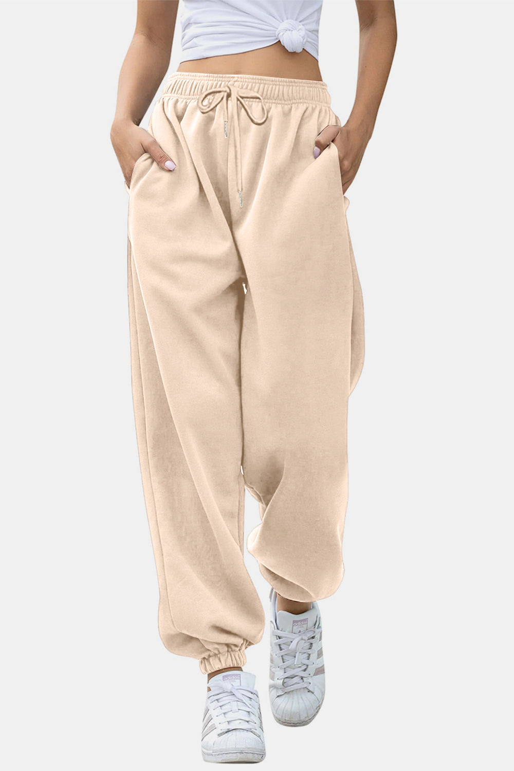 Elastic Waist Joggers with Pockets New Women's Fashion Sweatpants