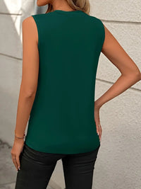 Round Neck Sleeveless Tank Top Women's Casual Solid Color Plain Sleeveless Shirt