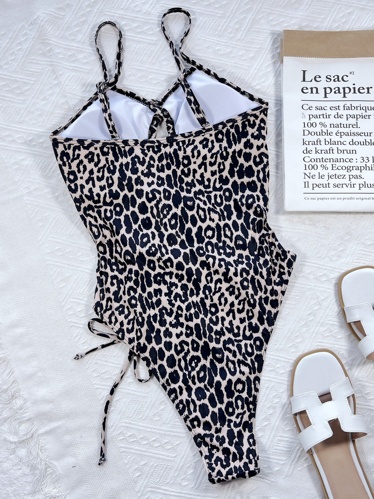 One-Piece Swimsuit Animal Print Leopard Sexy Cutout Bathing-suit Bikini