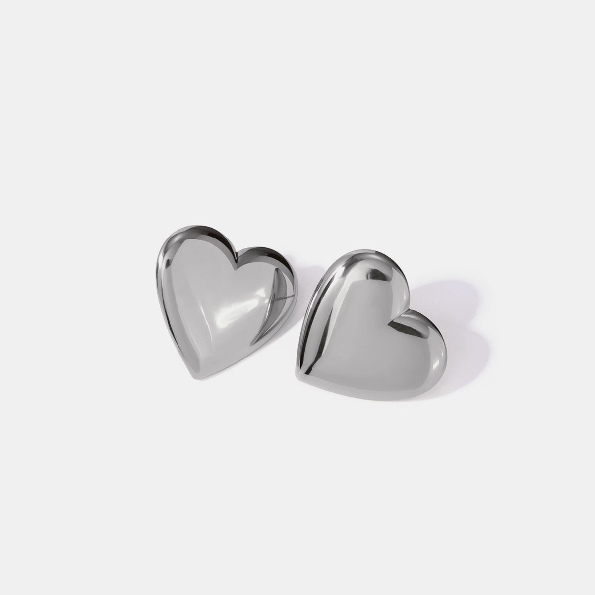 Big Heart Stud Earrings Stainless Steel Hypoallergenic Luxury Waterproof Statement Jewelry -  KESLEY