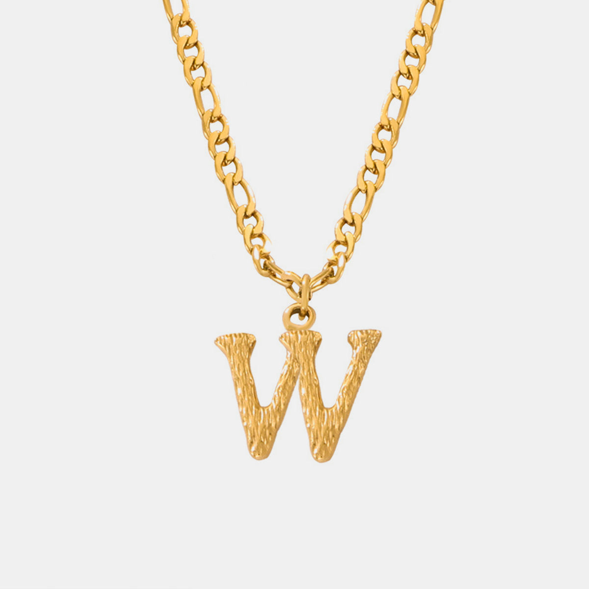 Initial Name Necklace Real 18K Gold over Titanium Steel Letter Pendant Waterproof Jewelry KESLEY