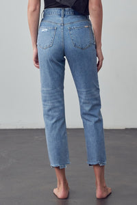 HIGH RISE GIRLFRIEND JEANS 100% Cotton Denim