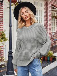 Round Neck Dropped Shoulder Sweater