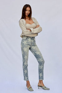 HIGH RISE STAR PRINTED GIRLFRIEND JEANS