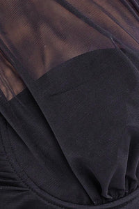 One Shoulder Detail Mesh Bodysuit
