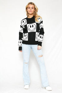 Checkered Smiley Sweater