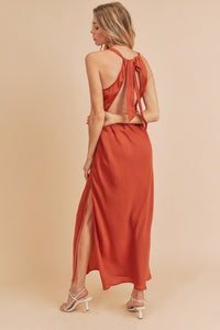 Womens Fashion Maxi dress backless high slit casual to night evening dress