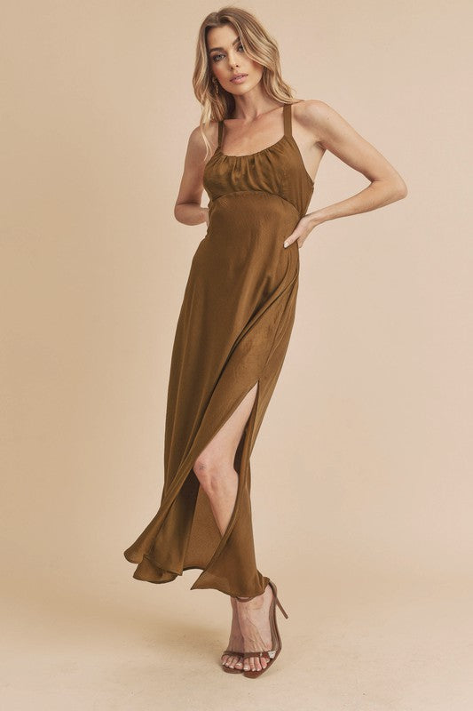 Womens Fashion Maxi dress backless high slit casual to night evening dress