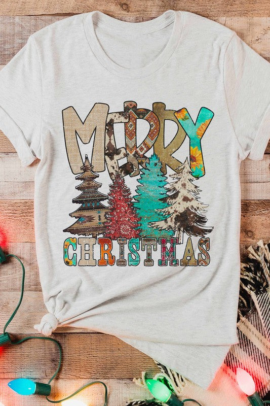 AZTEC MERRY CHRISTMAS GRAPHIC TEE