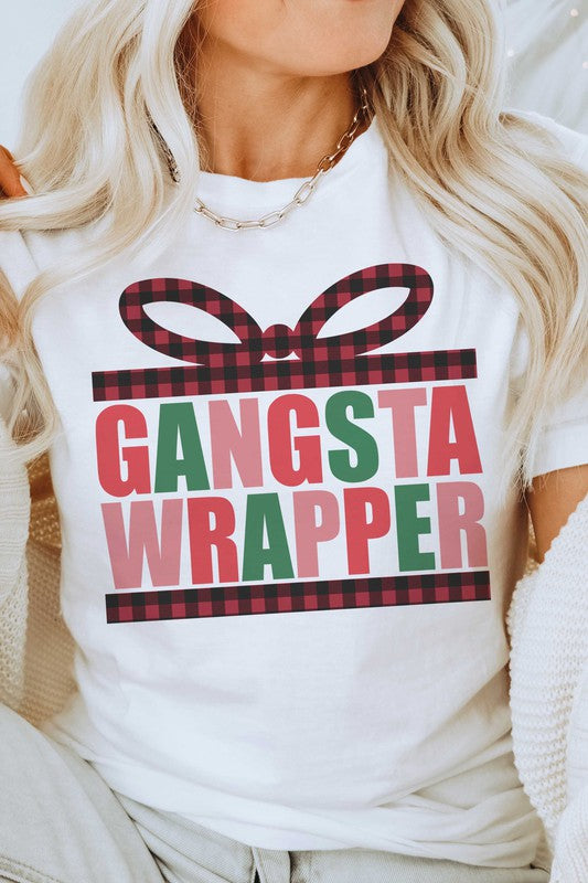 PLAID GANGSTA WRAPPER GRAPHIC TEE