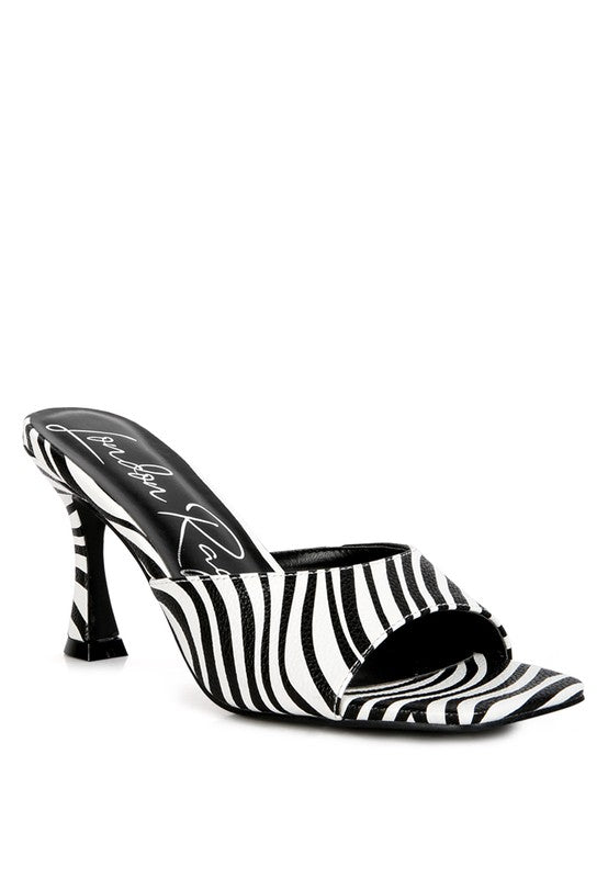 zebra heels, green heels, kitten heels