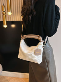 PU Leather Woven Crossbody Bag