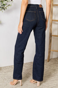 High Waist Wide Leg Jeans Dark Blue Cotton Pants Petite and Plus Size fashion KESLEY