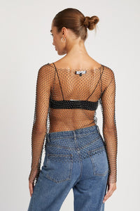 Fishnet Sheer See Through Shirt New Women's Fashion Sexy Lace Top