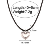 KESLEY Heart On a Black Cord Rope Necklace Waterproof Hypoallergenic Jewelry