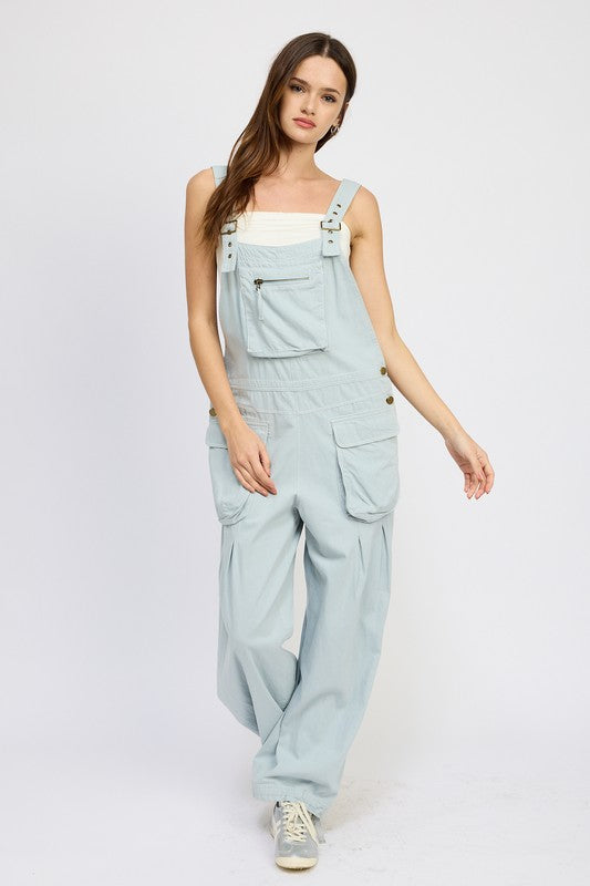 Baggy Cargo Overalls with Pockets New Women's Fashion 100% cotton jumpsuit KESLEY