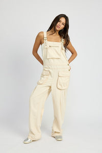 Baggy Cargo Overalls with Pockets New Women's Fashion 100% cotton jumpsuit KESLEY