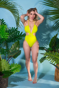 One Piece Swimsuit Sexy Cutout Halterneck Bikini Fast Dry KESLEY
