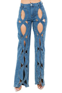 WOMEN FASHION STYLE DENIM PANTS