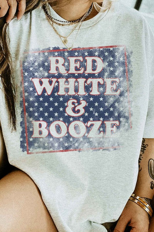 RED WHITE AND BOOZE USA GRAPHIC TEE