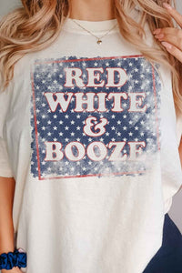 RED WHITE AND BOOZE USA GRAPHIC TEE