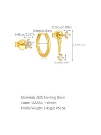 Three Style Earring Sets Luxury Girl 925 Sterling Silver real 18K gold plated vermeil earrings KESLEY