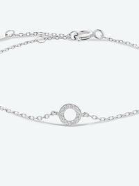 Letter Initial Bracelet, L To P Zircon 925 Sterling Silver Bracelet