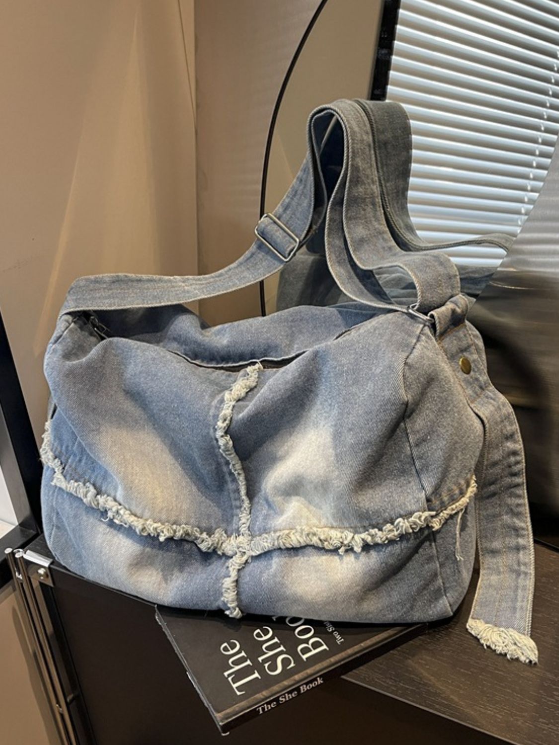 handbag, crossbody bag, jean bag, denim bag, distressed bag, bags for school, bags for work, alt bags, alt backpack, alternative fashion, alt fashion, y2k fashion, y2k accessories, 90s fashion, 80s fashion, 2000s fashion, 2000s accessories, alt accessories, cool bags, distressed denim, trending bags, pinterest bags, adjustable bags, distressed jean, gothic fashion, goth accessories, emo fashion, emo accessories, grunge outfits, grunge clothing, outfit ideas, outfit inspo, fitspo, tiktok accessories, kesley