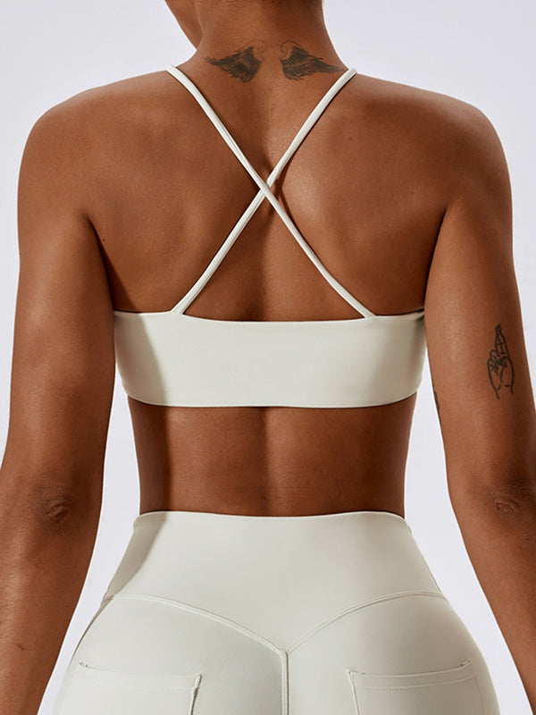 Yoga Top Women's Sports Crop Top Activewear Cropped Halter Neck Sports Bra Luxury designer