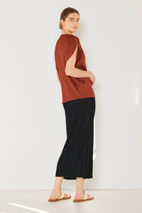 Pleated Midi Pencil Skirt Women's Long High Waist Skirt