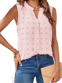 Swiss Dot Notched Tank Top