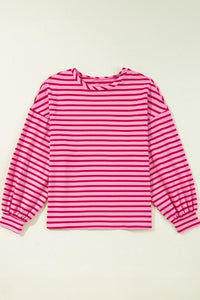 pink stripped sweatshirt, pink sweatshirt, pink long sleeve , stripe pattern , stripped sweatshirt, cute sweatshirt, womens sweatshirts, comfortable , womens lounge wear , casual sweatshirts , 2024 trends , kesley fashion, trendy sweatshirts , womens casual sweatshirts , tiktok trends, stripe trend , pink and red stripes , cute and comfy, winter and fall trends , cute gift ideas , everyday sweatshirts , womens basics, school sweatshirts,  womens basics, fashionable sweatshirts, everyday basics , girly