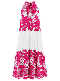 Tied Printed Sleeveless Midi Dress