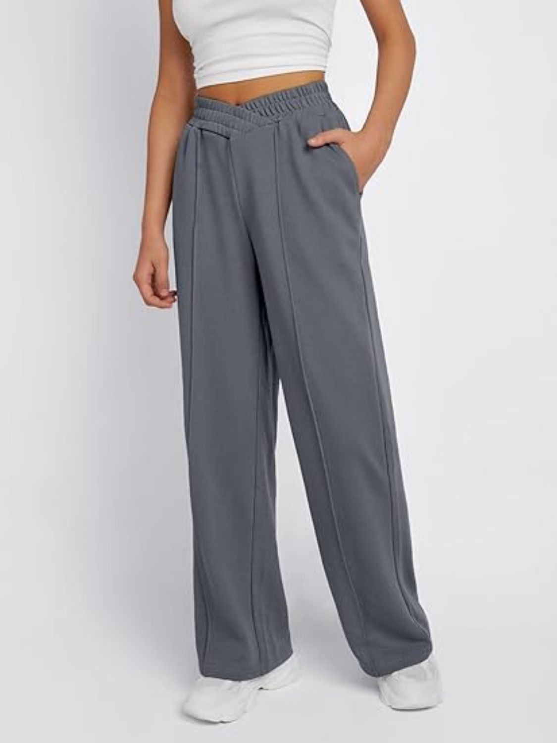 Elastic Waist Wide Leg Pants