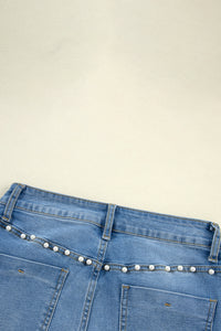 Dusk Blue Pearl Boot Cut Denim Jeans