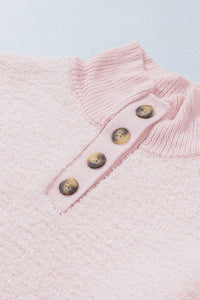 Mock Neck Quarter Button Sweater