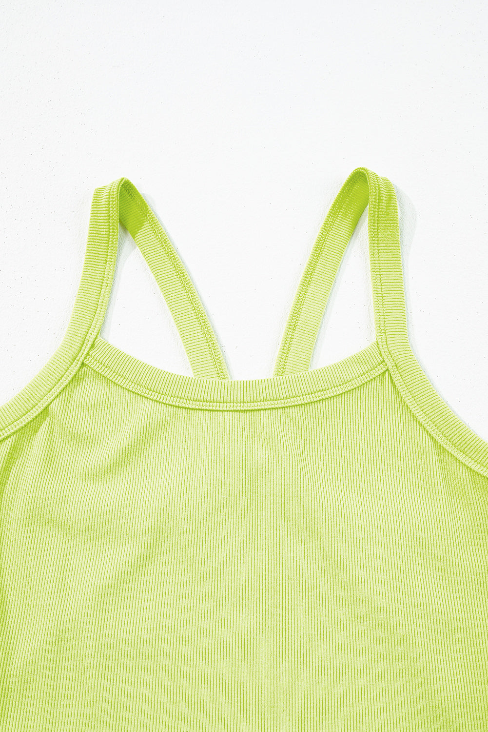 Pear Green Athletic Ribbed Cropped Cami Top