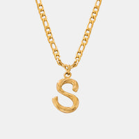 Initial Name Necklace Real 18K Gold over Titanium Steel Letter Pendant Waterproof Jewelry KESLEY