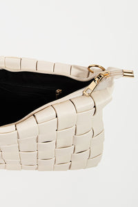 Fame Faux Leather Basket Weave  Crossbody Bag