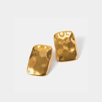 Big Square Stud Earrings 18K Gold-Plated Square Hypoallergenic Waterproof Jewelry KESLEY