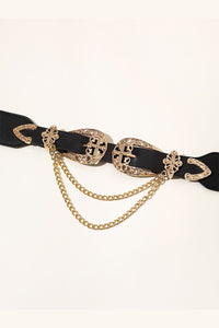 Chain Detail Double Buckle Belt