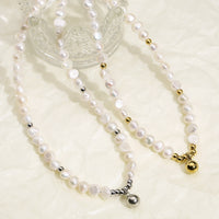 Pearl Necklace Titanium Steel Real Freshwater Jewelry Waterproof Trending Fashion KESLEY