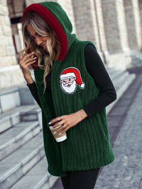 Santa Open Front Hooded Vest Coat