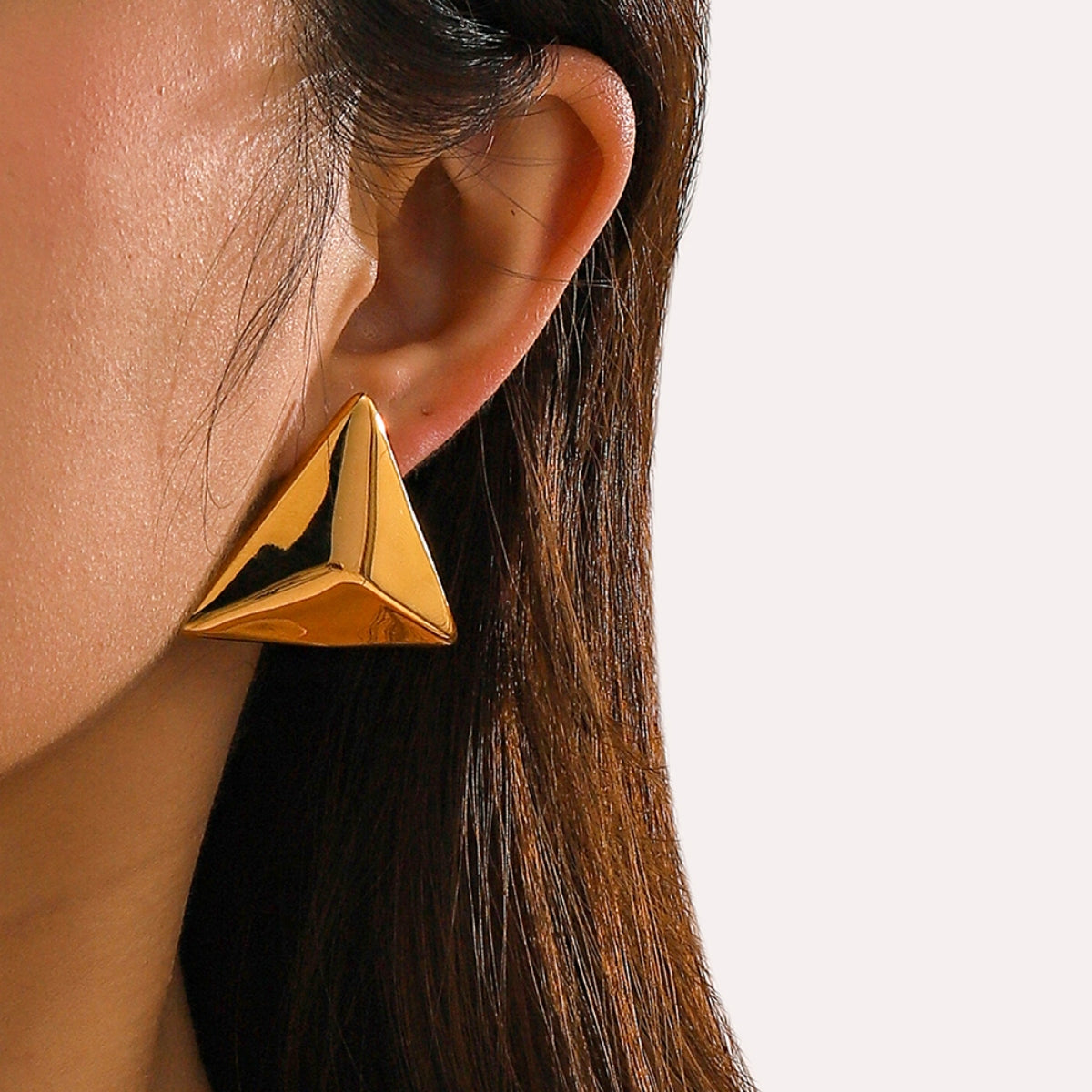 earrings, nice earrings, triangle earrings, prada earrings, prada jewelry, hypoallergenic earrings, big silver earrings, big stud earrings, designer jewelry, trending jewelry, waterproof jewelry, waterproof earrings, real gold plated earrings, nice fashion jewelry, waterproof fashion jewelry, luxury earrings, big stud earrings, nice stud earrings, earring ideas, chunky gold earrings 